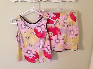 Tennis Tail / Piece Skirt colorful sz. Small floral fun athletic tennis sports 8