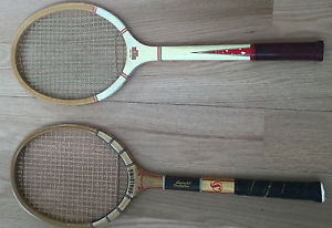 LOT (2) VINTAGE WOODEN RACQUETS RACKETS TENNIS SPALDING MAGNAN ARISTOCRAT RARE