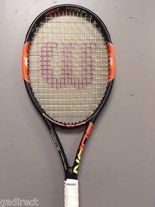 Mint Wilson Burn 95 Tennis Racquet  4 3/8 Newly Strung With Gut/4G  Nishikori