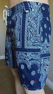 NWT Polo Ralph Lauren Bandana Paisley Swim Trunks size 34 $75