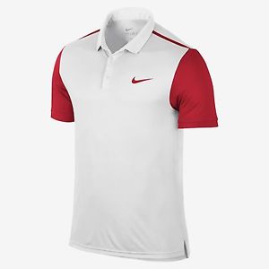 Men's Nike Dri-Fit Court Advantage Tennis Polo (White/Red) 633106 - NWT $60