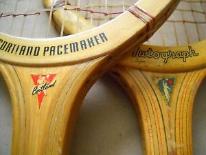 Cortland Pacemaker & Autograph Wood Tennis Rackets Vintage Hard to find Rare