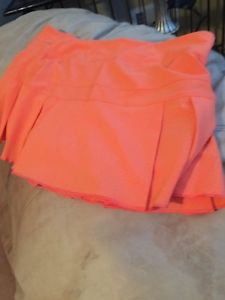 Nike Dri Fit Tennis Skirt Skort Built In Shorts Size Medium Orange Pleated NWT