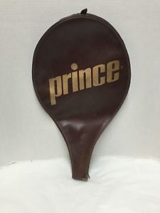 Vintage Prince Tennis Racquet Zipper Case Brown Gold