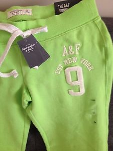 Abercrombie and Fitch Womens Jogger Skinny Sweatpants/Joggers Lime Green-Size XS