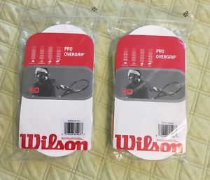 WILSON PRO OVERGRIP 30 WHITE GRIP PACK X2 Lot NEW