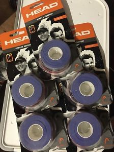 Head Pro Grip Blue Tennis Overgrip Quantity Of 5 Packages