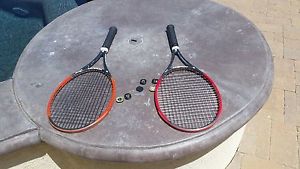 1 Donnay X - Orange 4 3/8  99" head - 1 Donnay X-Red 4 1/2  99" head Racquets