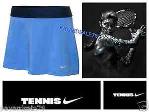 WOMEN'S SIZE XS NIKE SLAM KNIT TENNIS SKIRT DRI-FIT 546039 402 BLUE & BLACK NWT