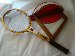 Vintage Wilson Stan Smith wood tennis racquet,Bracket Frame Antique, Cover