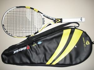 BABOLAT AEROPRO DRIVE 100 TENNIS RACQUET 4 3/8  (NEW STRINGS)