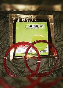 (4) SETS 16G 100% "PREMIUM" NATURAL GUT IN "RED COLOR" TENNIS RACQUET STRINGS