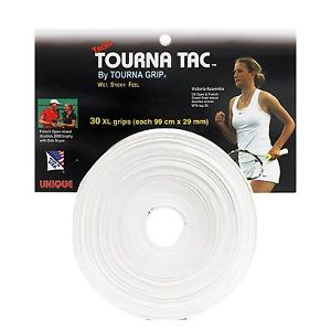 Tourna Tac Tennis Racquet Over Grip 30 XL White Overgrips Absorbent Tacky Feel