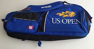 Wilson US OPEN Tennis 3-Racket/Equip Bag 5 Pockets, Shoulder & Quick-Grab Handle