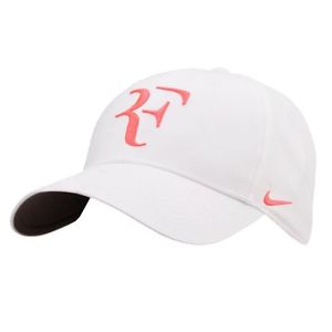Nike Premier RF Hybrid Adjustable Tennis Hat, White/ Hot Lava, 371202-107