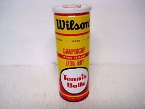 Vintage WILSON Brand Tennis Balls Optic Yellow Extra Duty Sealed Can-Made in USA