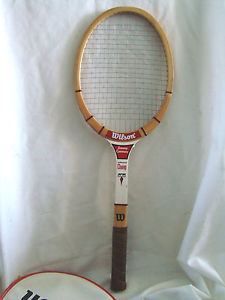 Vintage Wilson JIMMY CONNORS CHAMP Wood Tennis Racquet 4 1/2 with cover #TN12-1