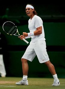 NWT Nike Nadal 2010 WIMBLEDON Vamos Lawn Crew Tennis Shirt 381363-100 Federer M