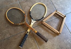 2 Vintage Tennis Raquets TAD Imperial Deluxe - MACGREGOR Lloyd Budge - 1 Press