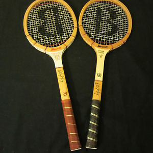 Vintage Wooden Bancroft Tennis Rackets - BILLIE JEAN KING - TOURNAMENT + OLYMPIC