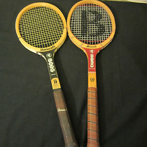 Vintage Wooden Bancroft Tennis Racquets Bjorn Borg Personal LOT OF TWO