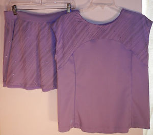Tail Tennis outfit-top and skirt Lavender w diagonal faux bead design-size large