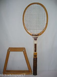 Vintage Wilson Jimmy Connors Wooden Tennis Racket with Press Frame - Capri