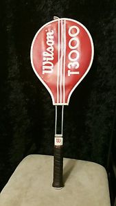 Vintage WILSON T3000 TENNIS RACQUET Racket & Head Cover 4 5/8