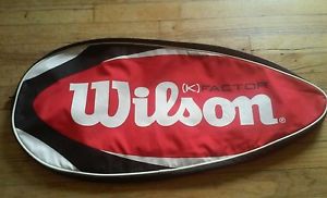 wilson k factor tennis racquet bag holds 1 red black white used nice condition
