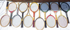 Vintage Wooden Tennis Racquets, Lot Of 12 Various Very Good Vintage Condition #6