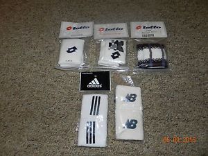 LOT OF 5 TENNIS WRISTBANDS 2 LOTTO MUSTER,1 LOTTO ATLETI,ADIDAS,NB. ALL NEW !