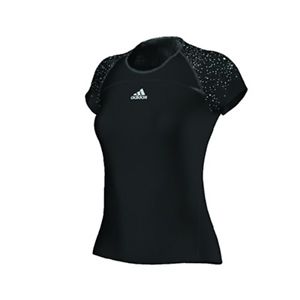 ADIDAS Adizero Kids Girls' Cap-Sleeve Top Black 11-12Y Medium NEW