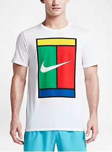 Nike NIKECOURT LOGO MEN'S T-SHIRT White (M) Nadal NWT Federer
