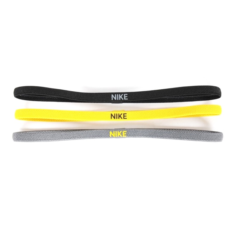 3 Pack Nike Elastic Sport HairBand black/ yellow/ gray AC9641-783