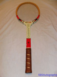 VINTAGE VTG 1970s ALL PRO CLASSIC RED & WHITE MODEL WOODEN TENNIS RACQUET RACKET