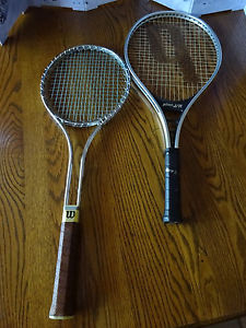 Vintage Prince J/R and Wilson Tennis Rackets and Double Carrying Case