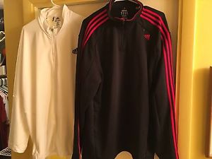 Two Adidas Men's Tennis Warm Up Jackets In Size 2 XL