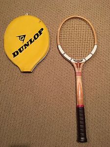 Vintage Dunlop Maxply Fort Wooden Tennis Racket With Cover