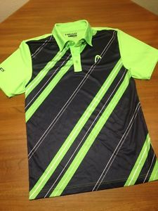 Head Neon Green Polo Tennis Shirt Mens Small Polyester HOT!