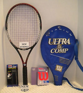 Wilson Ultra Plus Stretch Super OS Tennis Racquet Racket + NEW STRINGS + GRIP