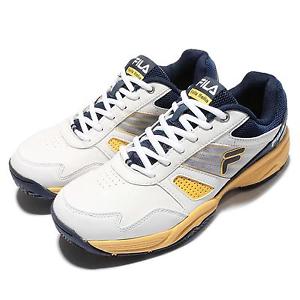 Fila T901P White Yellow Navy Mens Tennis / Running Shoes 1-T901P-193