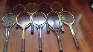 Vintage: 9 tennis raquets - Collection