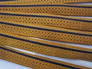 5 x VINTAGE 1960's / 1970's RAISED ( BLACK STRIPE )  LEATHER GRIPS