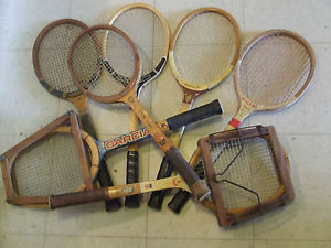 Lot of (8) Old Wooden Tennis Racquets - J. Kramer Don Budge, Bobby Riggs 1940-50