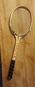 Vintage Wilson Jack Kramer Tennis Racket Wood Valiant Fibre Face Strata-Bow