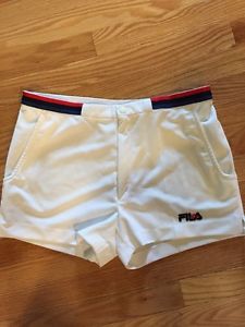 Vintage Fila BJ Bjorn Borg White Line Tennis Shorts Large 36 80's Retro