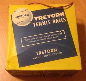 Vintage Tretorn Tennis Balls New Old Stock! 4 Sealed In Original Box Sweden