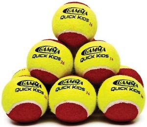 Gamma Quick Kids 36 Tennis Ball 12-Ball Pack, Yellow/Red