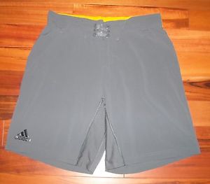 Men's Adidas Spring Adizero Tennis Shorts   Size L   Color Grey/ Burnt Orange