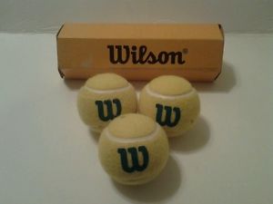 WILSON Tennis Balls Original Vintage Cardboard Box of 3 Made in KOREA